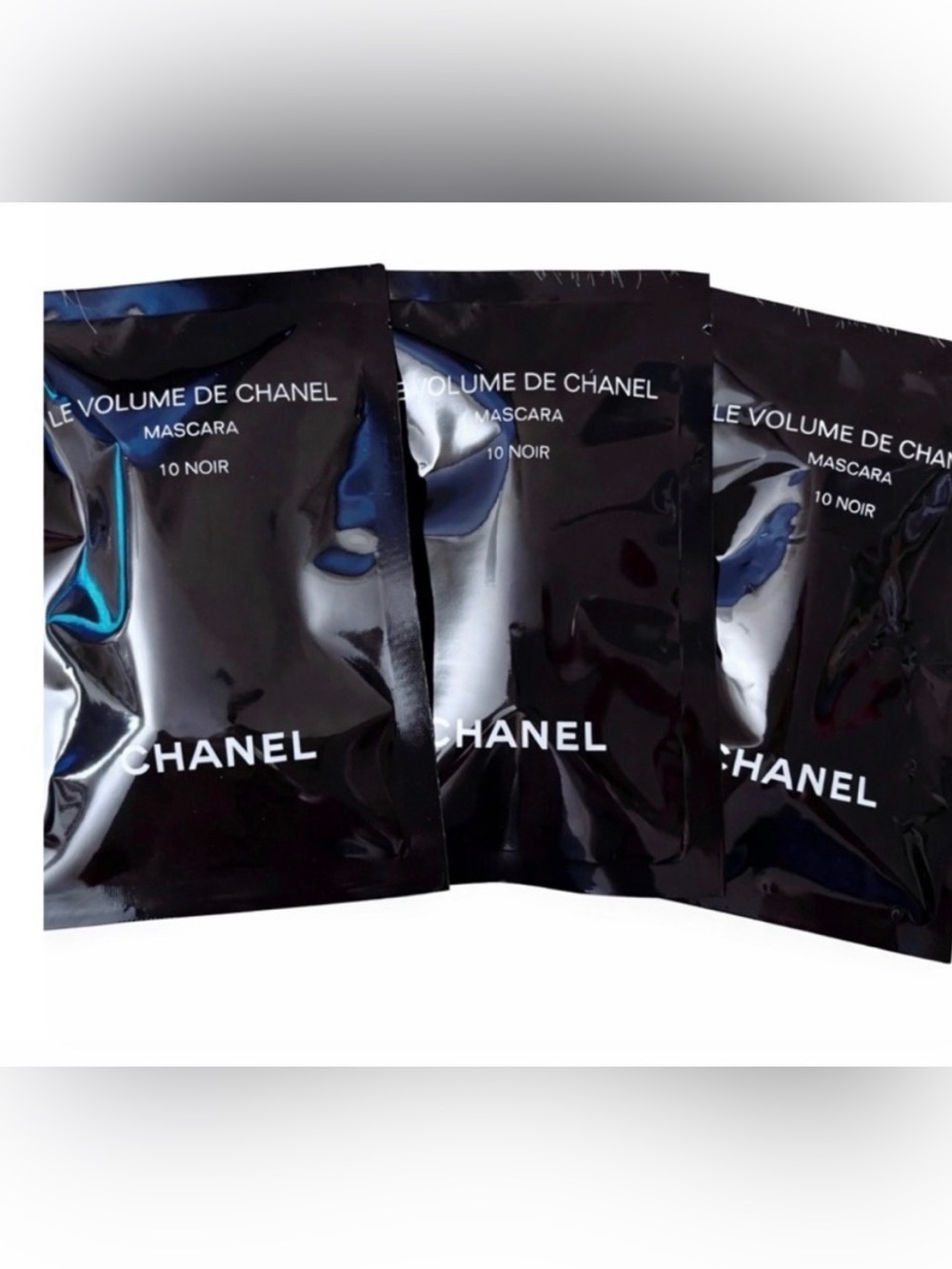 CHANEL Le Volume De Chanel Mascara 10 Noir Sample Sachets Lot of 3